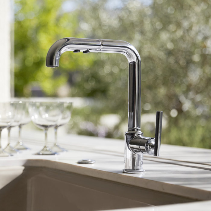 K7505BL,CP,VS Kohler Purist® Pull Out Bar Faucet with Accessories